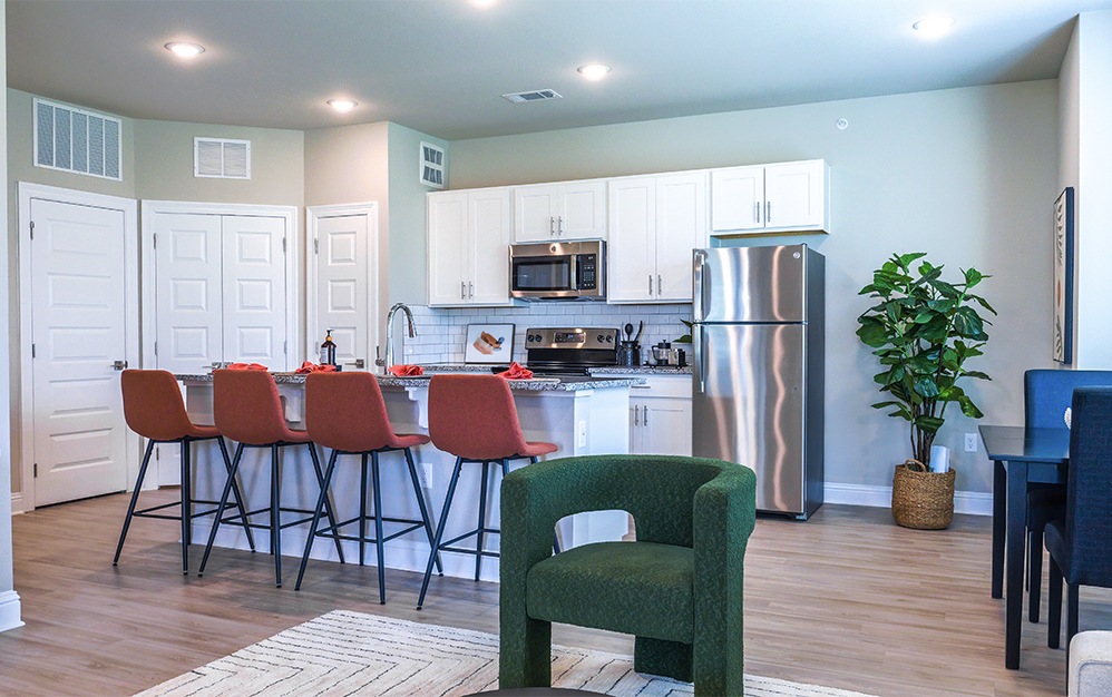 The Port - 2 bedroom floorplan layout with 2 bathrooms and 1093 square feet (Kitchen)